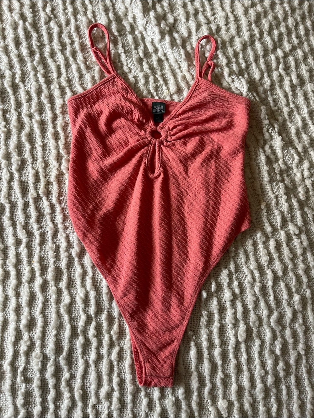 Wild Fable Coral Knot-Front bodysuit